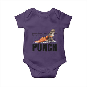 Team Punch Monkey Baby Onesie Viral Trend Baby Monkey Meme TS14 Purple Print Your Wear