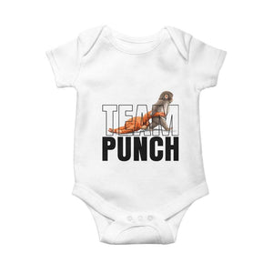 Team Punch Monkey Baby Onesie Viral Trend Baby Monkey Meme TS14 White Print Your Wear