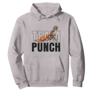 Team Punch Monkey Hoodie Viral Trend Baby Monkey Meme TS14 Ice Gray Print Your Wear