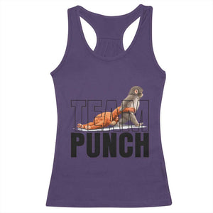 Team Punch Monkey Racerback Tank Top Viral Trend Baby Monkey Meme TS14 Purple Print Your Wear