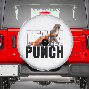 Team Punch Monkey Spare Tire Cover Viral Trend Baby Monkey Meme TS14 White Print Your Wear