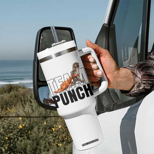Team Punch Monkey Tumbler With Handle Viral Trend Baby Monkey Meme TS14 Print Your Wear