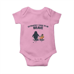 Punch Monkey And Nihilist Penguin Viral Baby Onesie Ultimately I Have To Be Brave TS14 Light Pink Print Your Wear