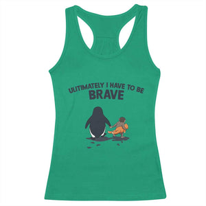 Punch Monkey And Nihilist Penguin Viral Racerback Tank Top Ultimately I Have To Be Brave TS14 Irish Green Print Your Wear