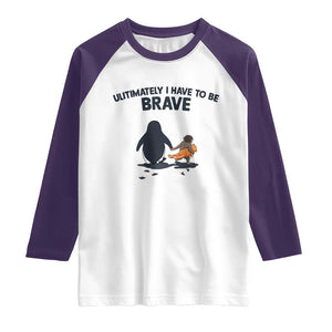 Punch Monkey And Nihilist Penguin Viral Raglan Shirt Ultimately I Have To Be Brave TS14 White Purple Print Your Wear
