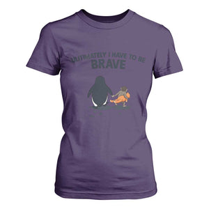 Punch Monkey And Nihilist Penguin Viral T Shirt For Women Ultimately I Have To Be Brave TS14 Purple Print Your Wear