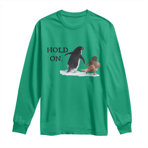 Baby Monkey Punch Viral Trend Long Sleeve Shirt Hold On TS14 Irish Green Print Your Wear