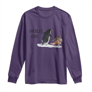 Baby Monkey Punch Viral Trend Long Sleeve Shirt Hold On TS14 Purple Print Your Wear