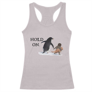Baby Monkey Punch Viral Trend Racerback Tank Top Hold On TS14 Ice Gray Print Your Wear