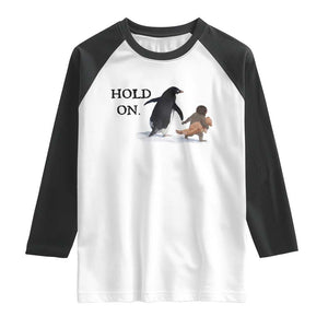 Baby Monkey Punch Viral Trend Raglan Shirt Hold On TS14 White Black Print Your Wear