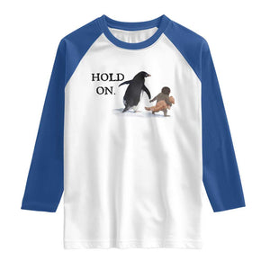 Baby Monkey Punch Viral Trend Raglan Shirt Hold On TS14 White Royal Print Your Wear