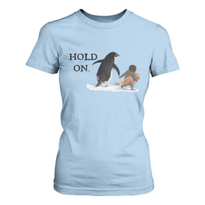 Baby Monkey Punch Viral Trend T Shirt For Women Hold On TS14 Light Blue Print Your Wear