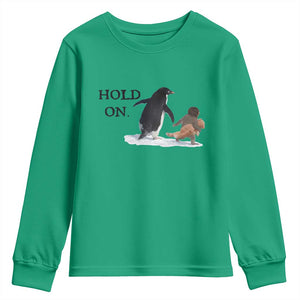 Baby Monkey Punch Viral Trend Youth Sweatshirt Hold On TS14 Irish Green Print Your Wear