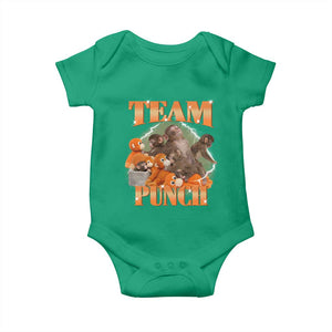 Viral Punch Monkey Baby Onesie Cute Baby Monkey With Plush Toy Meme TS14 Irish Green Print Your Wear