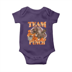 Viral Punch Monkey Baby Onesie Cute Baby Monkey With Plush Toy Meme TS14 Purple Print Your Wear