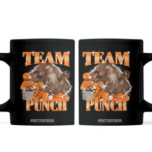 Viral Punch Monkey Coffee Mug Cute Baby Monkey With Plush Toy Meme TS14 Black Print Your Wear