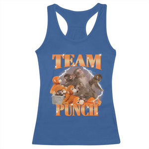 Viral Punch Monkey Racerback Tank Top Cute Baby Monkey With Plush Toy Meme TS14 Royal Blue Print Your Wear