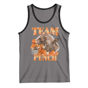Viral Punch Monkey Tank Top Cute Baby Monkey With Plush Toy Meme TS14 Deep Heather Black Print Your Wear