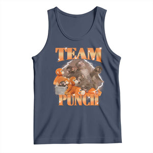 Viral Punch Monkey Tank Top Cute Baby Monkey With Plush Toy Meme TS14 Navy Print Your Wear