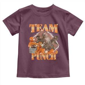 Viral Punch Monkey Toddler T Shirt Cute Baby Monkey With Plush Toy Meme TS14 Maroon Print Your Wear