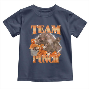Viral Punch Monkey Toddler T Shirt Cute Baby Monkey With Plush Toy Meme TS14 Navy Print Your Wear