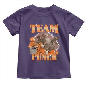 Viral Punch Monkey Toddler T Shirt Cute Baby Monkey With Plush Toy Meme TS14 Purple Print Your Wear