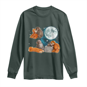 Baby Monkey Punch Long Sleeve Shirt Team Punch Monkey Viral Trend TS14 Dark Forest Green Print Your Wear