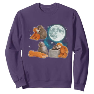 Baby Monkey Punch Sweatshirt Team Punch Monkey Viral Trend TS14 Purple Print Your Wear