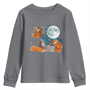 Baby Monkey Punch Youth Sweatshirt Team Punch Monkey Viral Trend TS14 Charcoal Print Your Wear