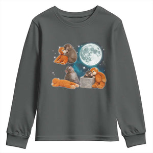 Baby Monkey Punch Youth Sweatshirt Team Punch Monkey Viral Trend TS14 Dark Heather Print Your Wear