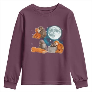Baby Monkey Punch Youth Sweatshirt Team Punch Monkey Viral Trend TS14 Maroon Print Your Wear