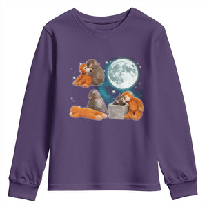 Baby Monkey Punch Youth Sweatshirt Team Punch Monkey Viral Trend TS14 Purple Print Your Wear