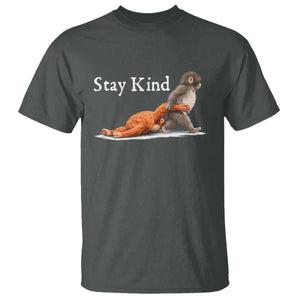 Punch Monkey Viral Trend T Shirt Stay Kind TS14 Dark Heather Print Your Wear