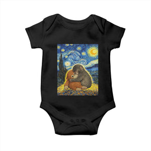 Punch Monkey Starry Night Viral Trend Baby Onesie TS14 Black Print Your Wear