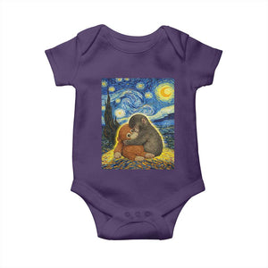 Punch Monkey Starry Night Viral Trend Baby Onesie TS14 Purple Print Your Wear