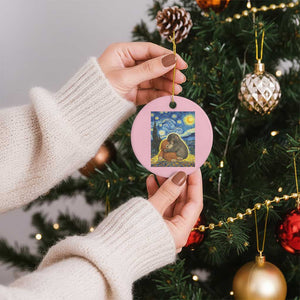 Punch Monkey Starry Night Viral Trend Ceramic Ornament TS14 1pc Light Pink Print Your Wear
