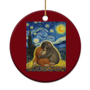 Punch Monkey Starry Night Viral Trend Ceramic Ornament TS14 1pc Red Print Your Wear