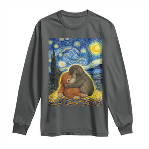 Punch Monkey Starry Night Viral Trend Long Sleeve Shirt TS14 Dark Heather Print Your Wear