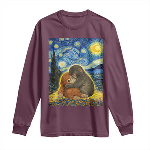 Punch Monkey Starry Night Viral Trend Long Sleeve Shirt TS14 Maroon Print Your Wear