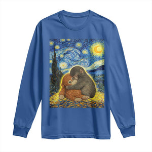 Punch Monkey Starry Night Viral Trend Long Sleeve Shirt TS14 Royal Blue Print Your Wear