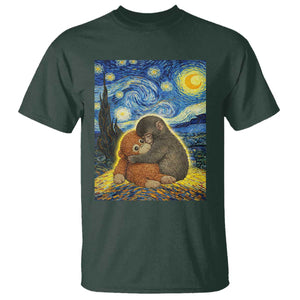 Punch Monkey Starry Night Viral Trend T Shirt TS14 Dark Forest Green Print Your Wear