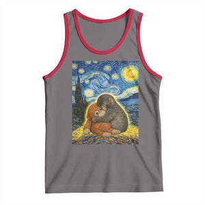 Punch Monkey Starry Night Viral Trend Tank Top TS14 Deep Heather Red Print Your Wear