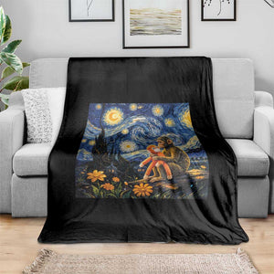 Baby Monkey Punch Starry Night Viral Trend Throw Blanket TS14 Print Your Wear