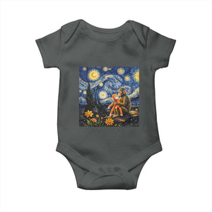 Baby Monkey Punch Starry Night Viral Trend Baby Onesie TS14 Dark Heather Print Your Wear