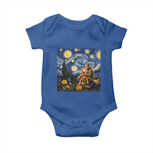 Baby Monkey Punch Starry Night Viral Trend Baby Onesie TS14 Royal Blue Print Your Wear