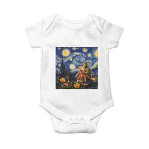 Baby Monkey Punch Starry Night Viral Trend Baby Onesie TS14 White Print Your Wear