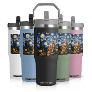 Baby Monkey Punch Starry Night Viral Trend Flip Straw Tumbler TS14 Print Your Wear