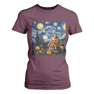 Baby Monkey Punch Starry Night Viral Trend T Shirt For Women TS14 Maroon Print Your Wear