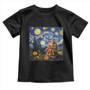 Baby Monkey Punch Starry Night Viral Trend Toddler T Shirt TS14 Black Print Your Wear