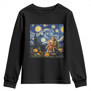 Baby Monkey Punch Starry Night Viral Trend Youth Sweatshirt TS14 Black Print Your Wear